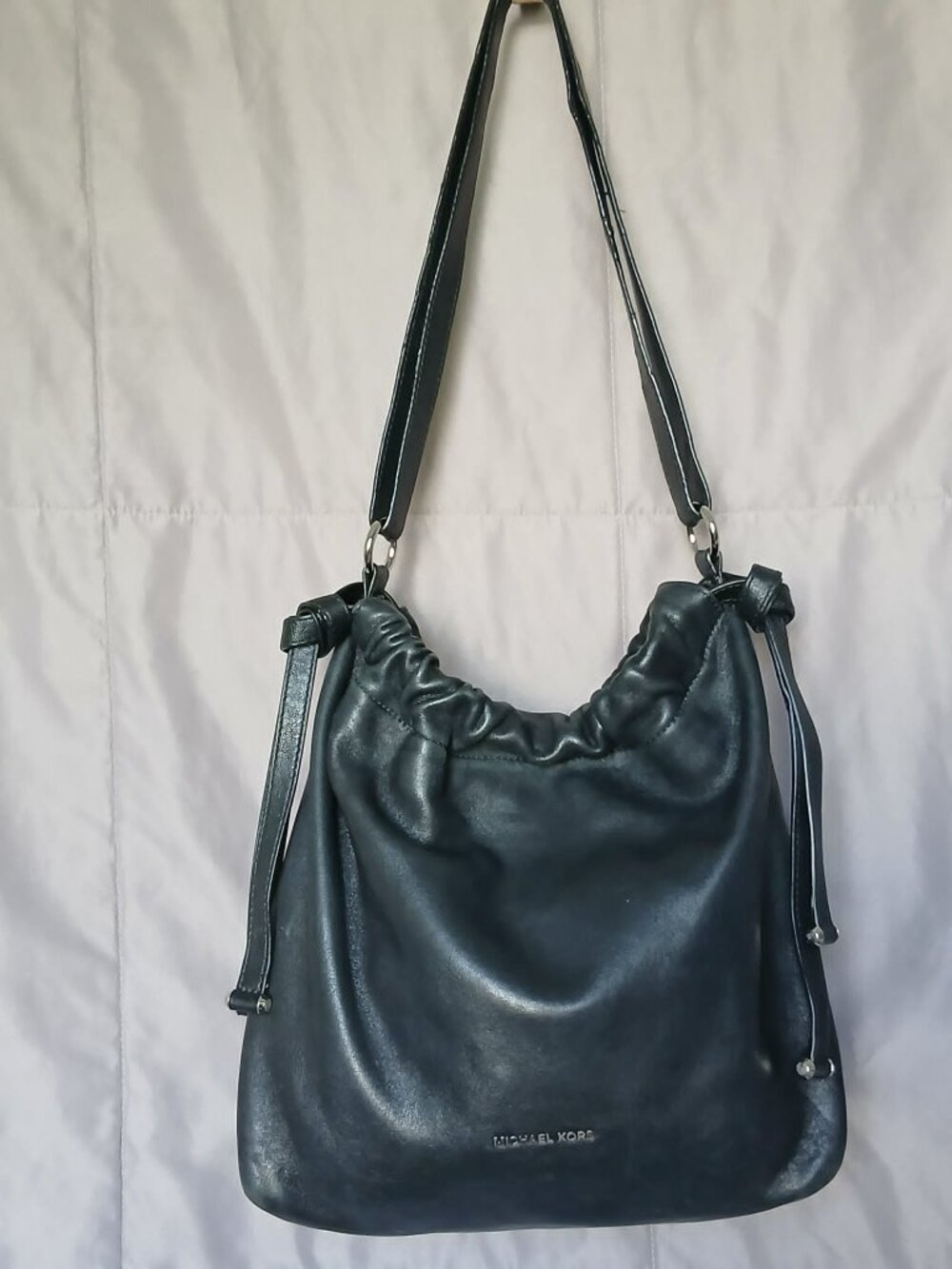 Michael Kors Black Leather Angelina Shoulder Bag